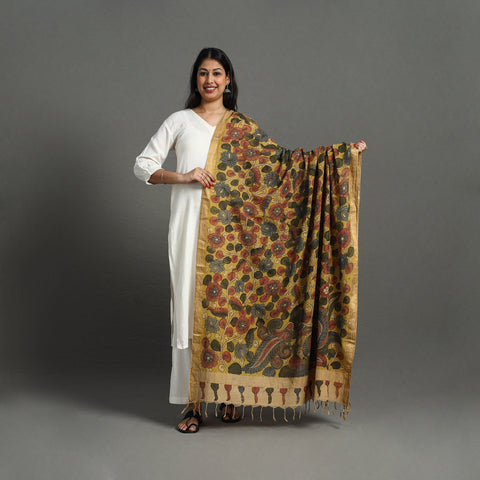 Mangalagiri Cotton Handpainted Pen Work Kalamkari Dupatta 19