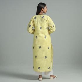  Chikankari Hand Embroidered Cotton Long Kurta for Women