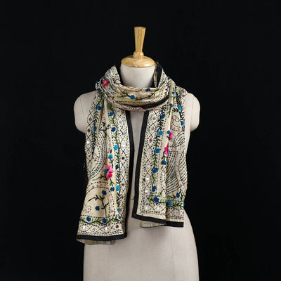 Ranihati Chanderi Silk Hand Embroidered Stole 29