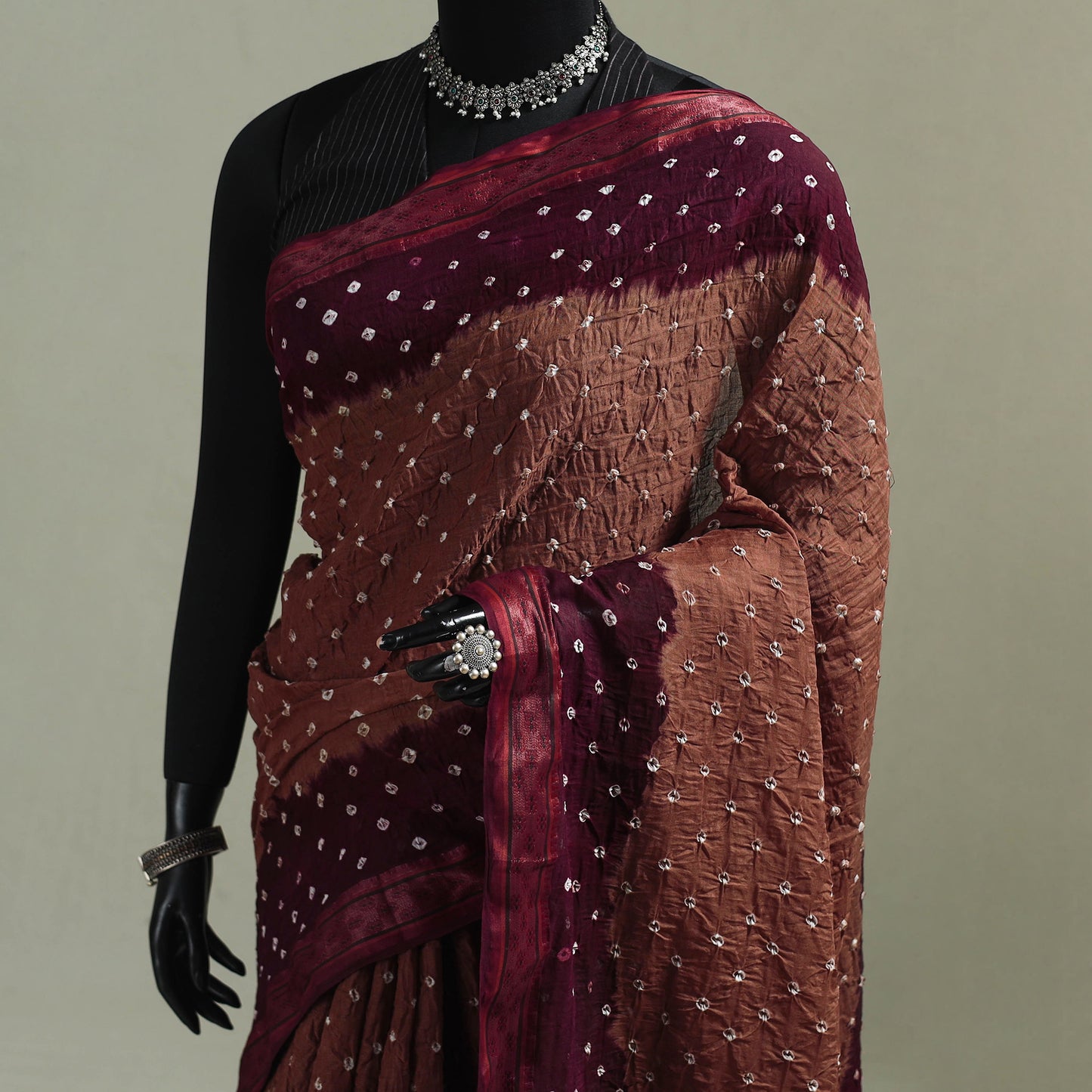 Kutch Tie-Dye Bandhani Cotton Saree with Blouse Piece 56