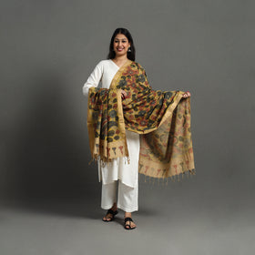 Yellow - mangalagiri cotton handpainted pen work kalamkari