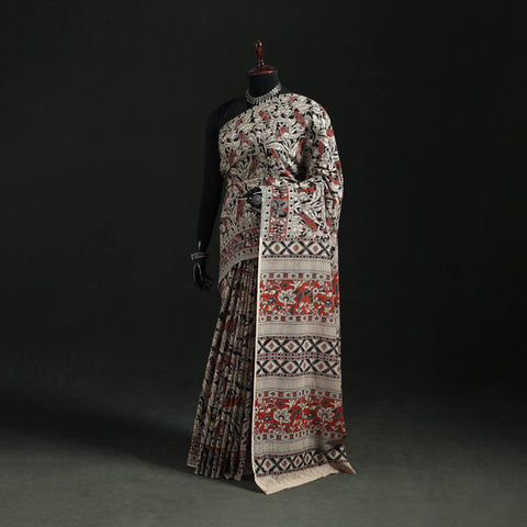 Multicolor - Kalamkari Printed Cotton Saree 19
