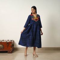 Mercerized Cotton Flared Pochampally Ikat Dress 01