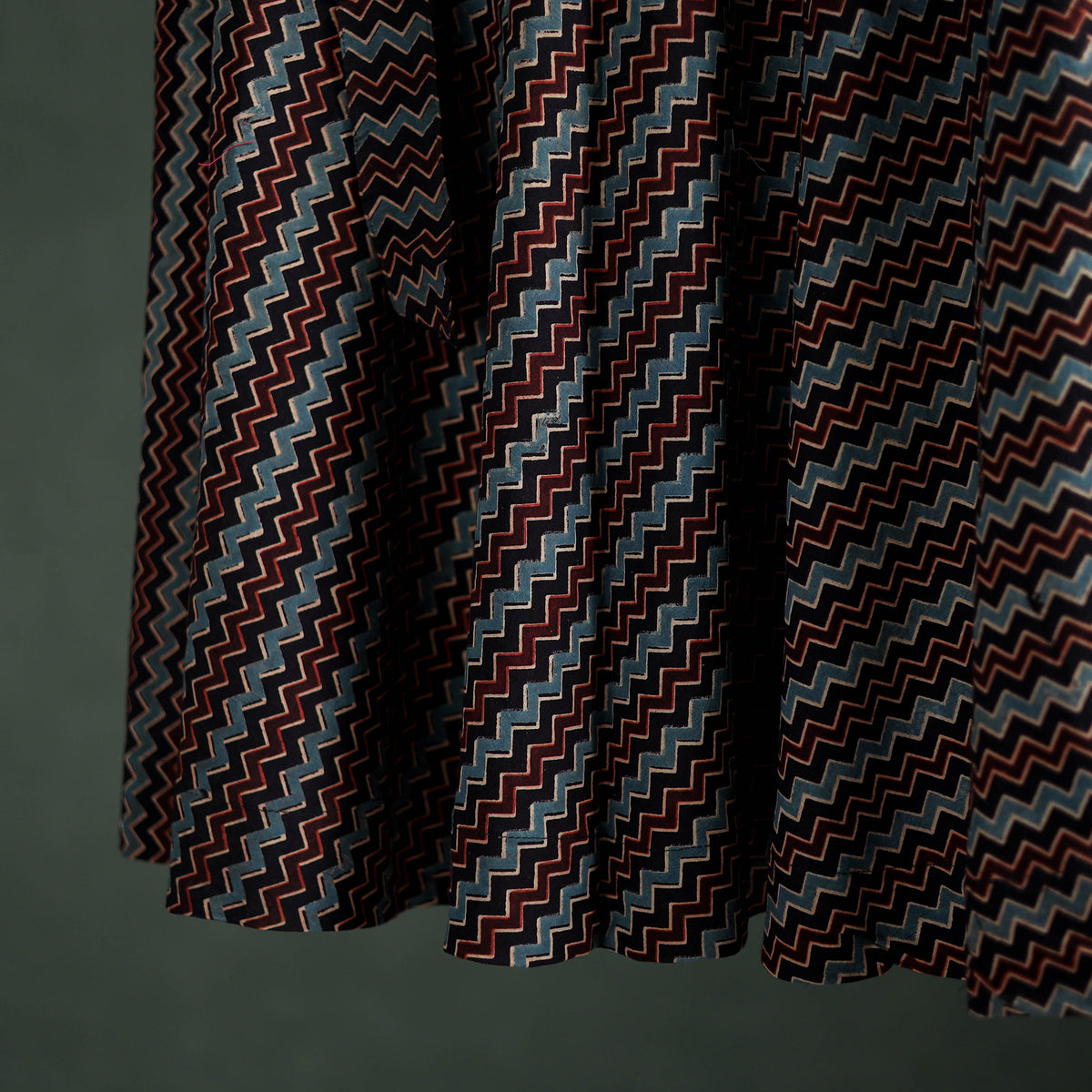 Ajrakh Hand Block Print Cotton Wrap Around Skirt 20