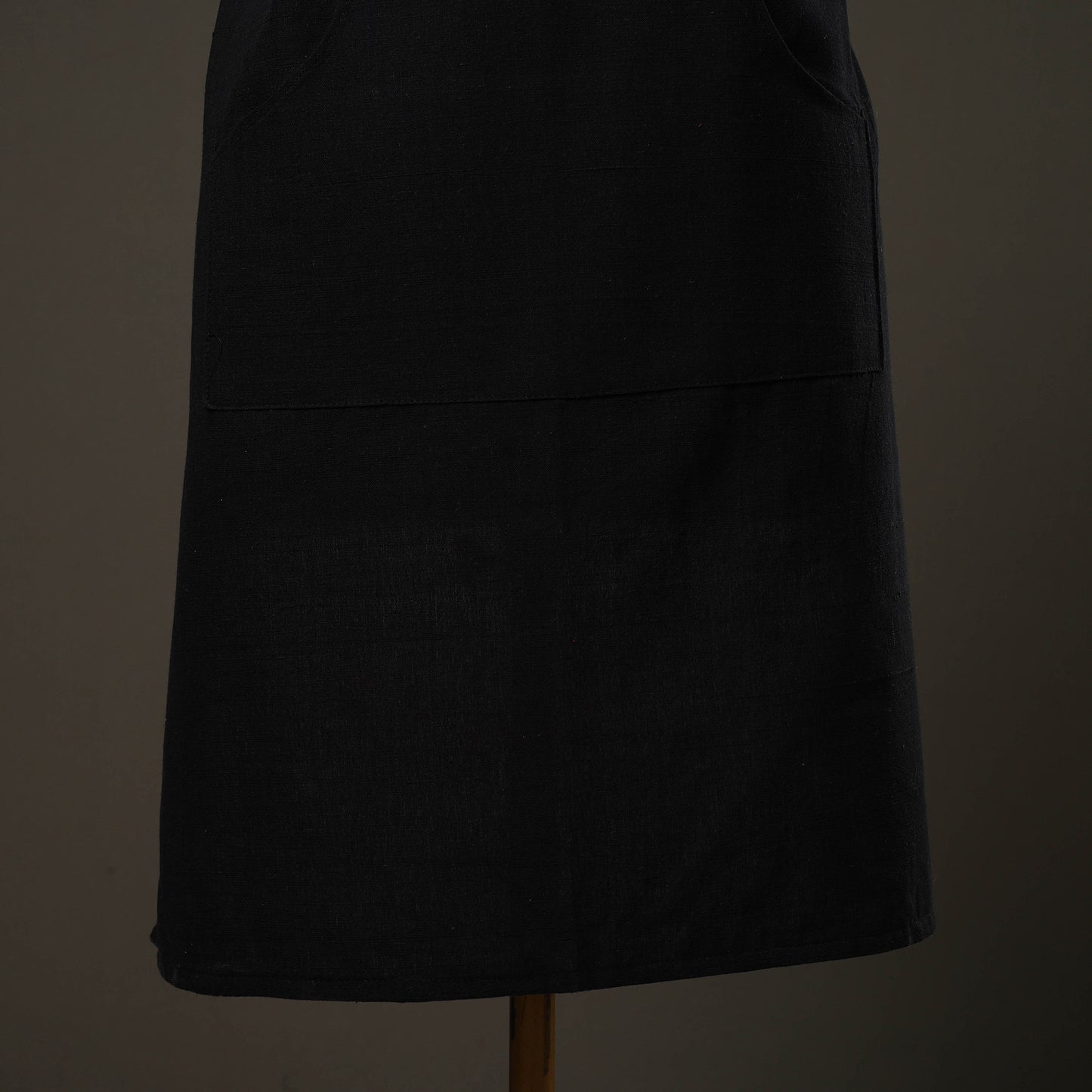 Black - jhiri handloom cotton apron with pocket 17