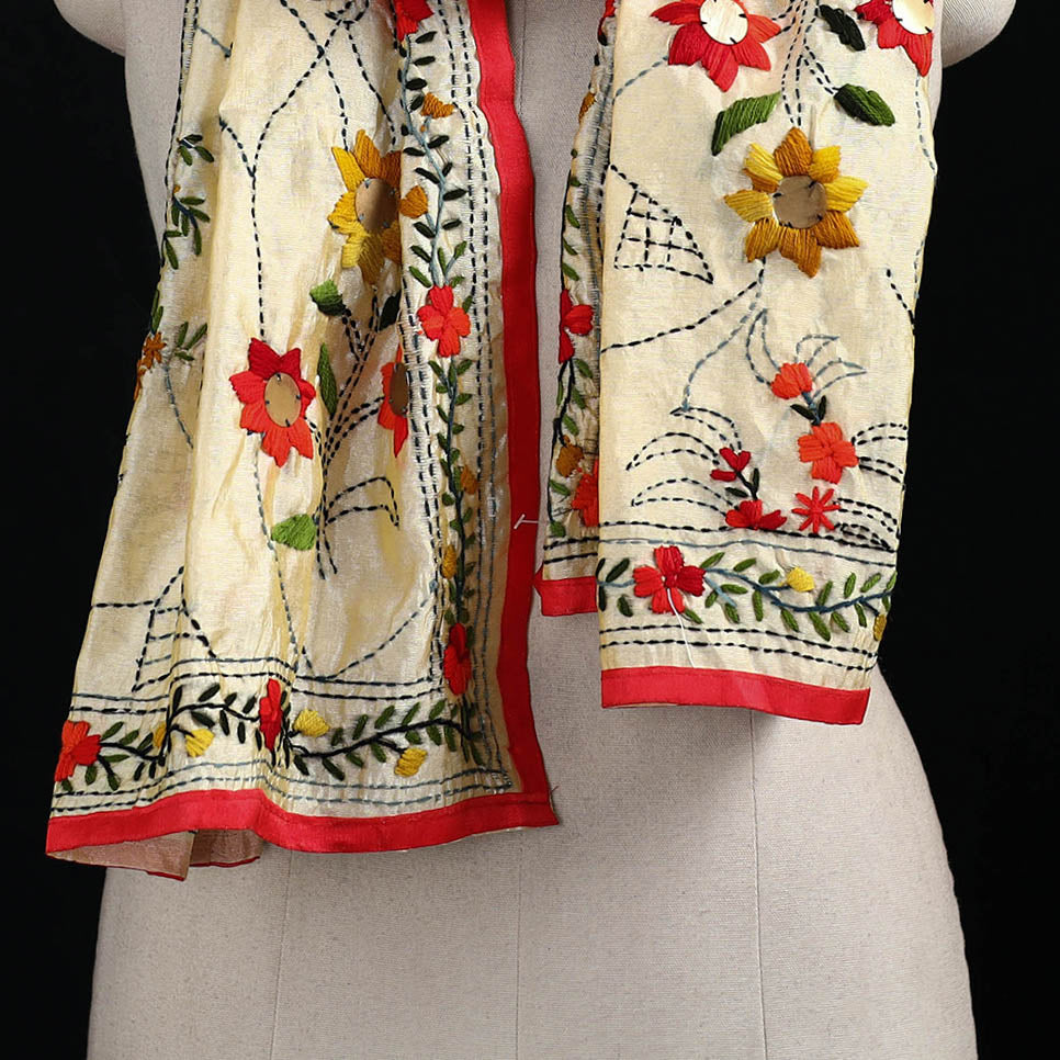 Ranihati Chanderi Silk Hand Embroidered Stole 31