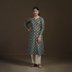 Bandhani Tie-Dye Cotton A-Line Kurta for women 01