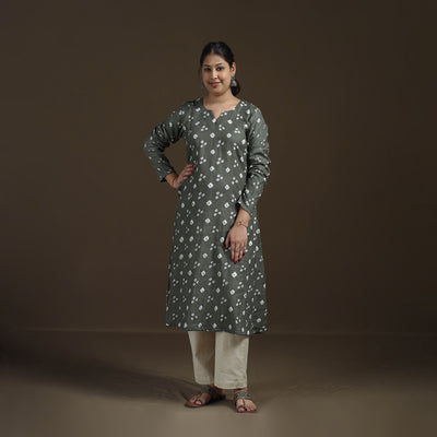 Bandhani Tie-Dye Cotton A-Line Kurta for women 01