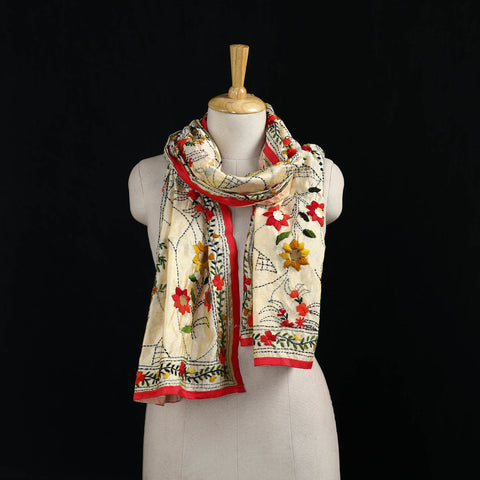 Ranihati Chanderi Silk Hand Embroidered Stole 31