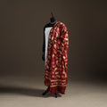 Maroon - hand batik print cotton dupatta 08 - handcrafted