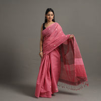 Pink - Twinkle Jamdani Cotton Handloom Saree 75