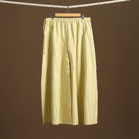 Yellow - cotton flared jacquard weave palazzo 03