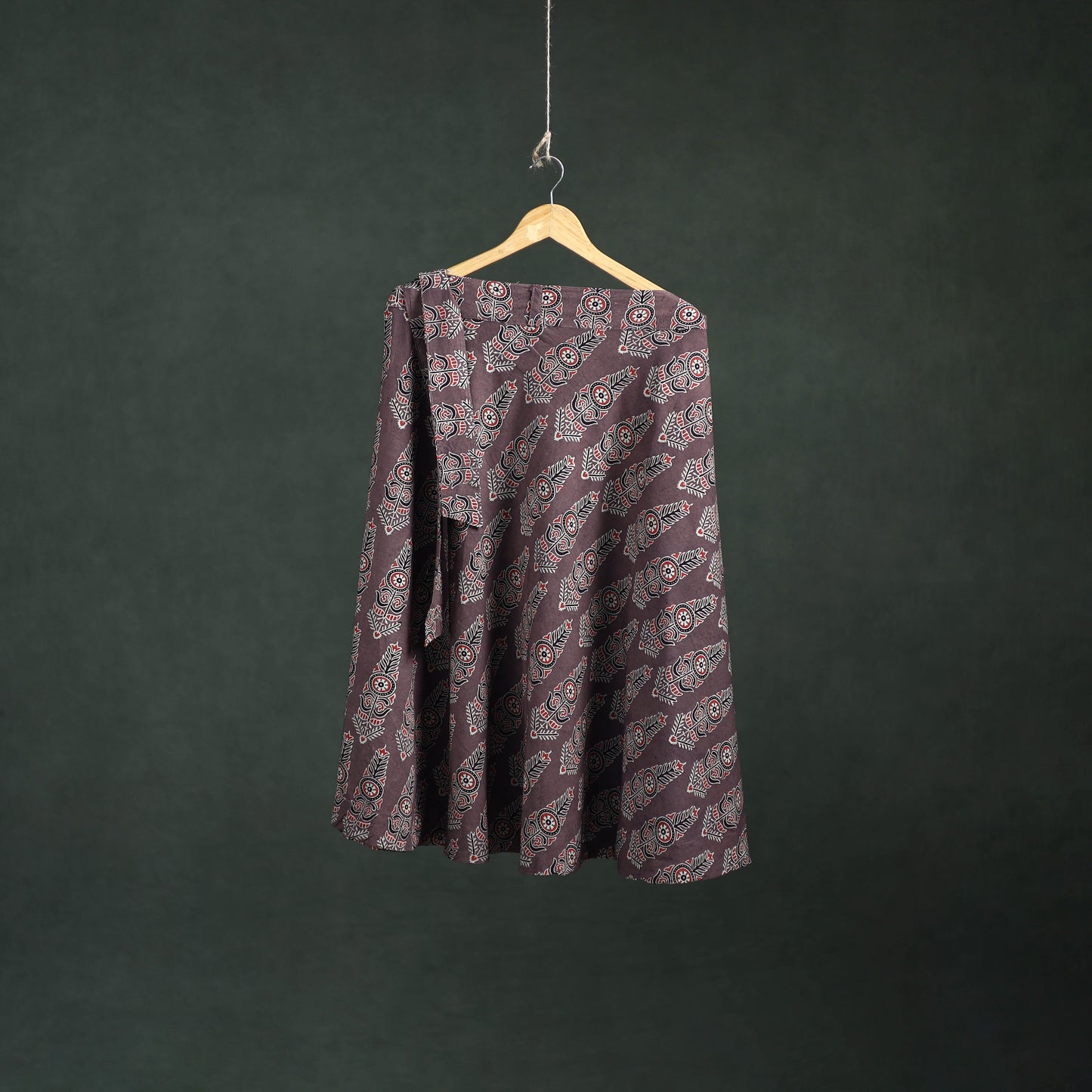 Ajrakh Hand Block Print Cotton Wrap Around Skirt 40