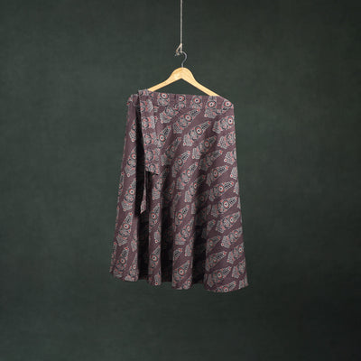Ajrakh Hand Block Print Cotton Wrap Around Skirt 40