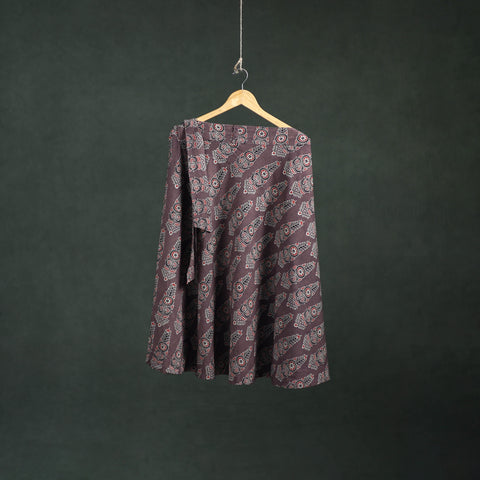 Ajrakh Hand Block Print Cotton Wrap Around Skirt 40