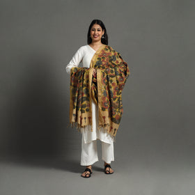 Yellow - mangalagiri cotton handpainted pen work kalamkari