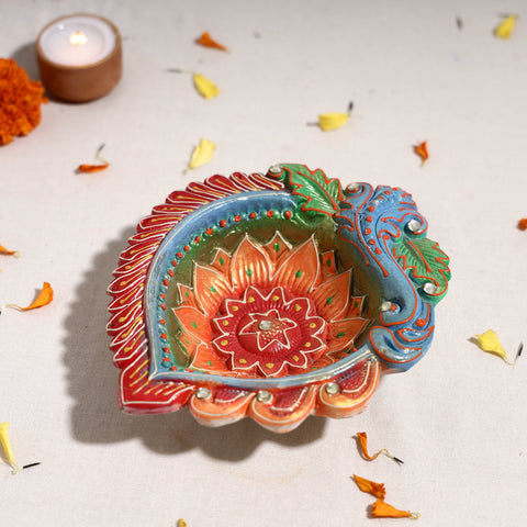 Festive Decor Handpainted Terracotta Big Diya