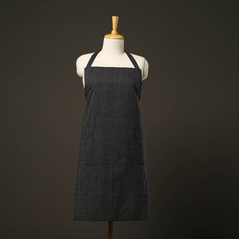 Black - jhiri handloom cotton apron with pocket 18