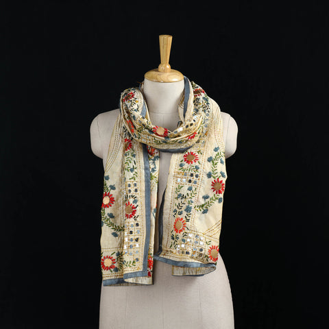 Ranihati Chanderi Silk Hand Embroidered Stole 34