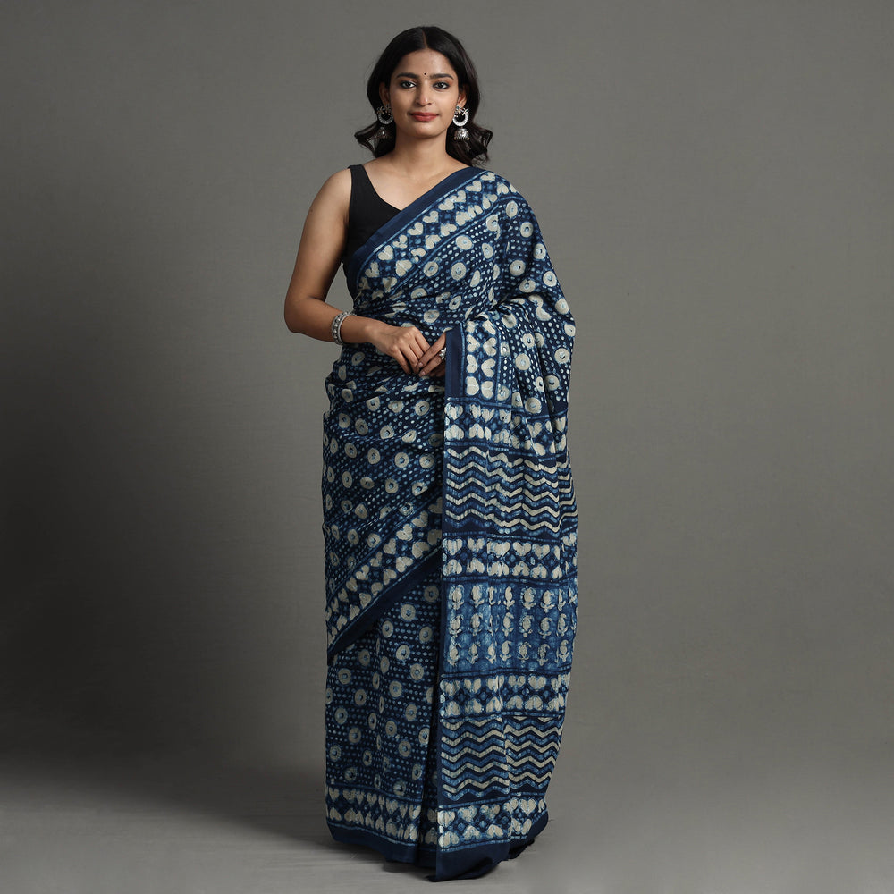 block printed saree