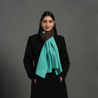 Sea Green - Handcrafted Patchwork Woollen Stole 09