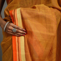 Orange - Turned Weft Circuit Cotton Handloom Saree 20