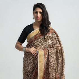 Original Pedana Kalamkari Block Print Silk Saree