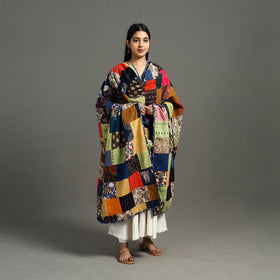 Multicolor - indigo cotton reversible patchwork dupatta 18
