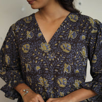 Black - Block Printed Cotton Flare Jahota Dress 09