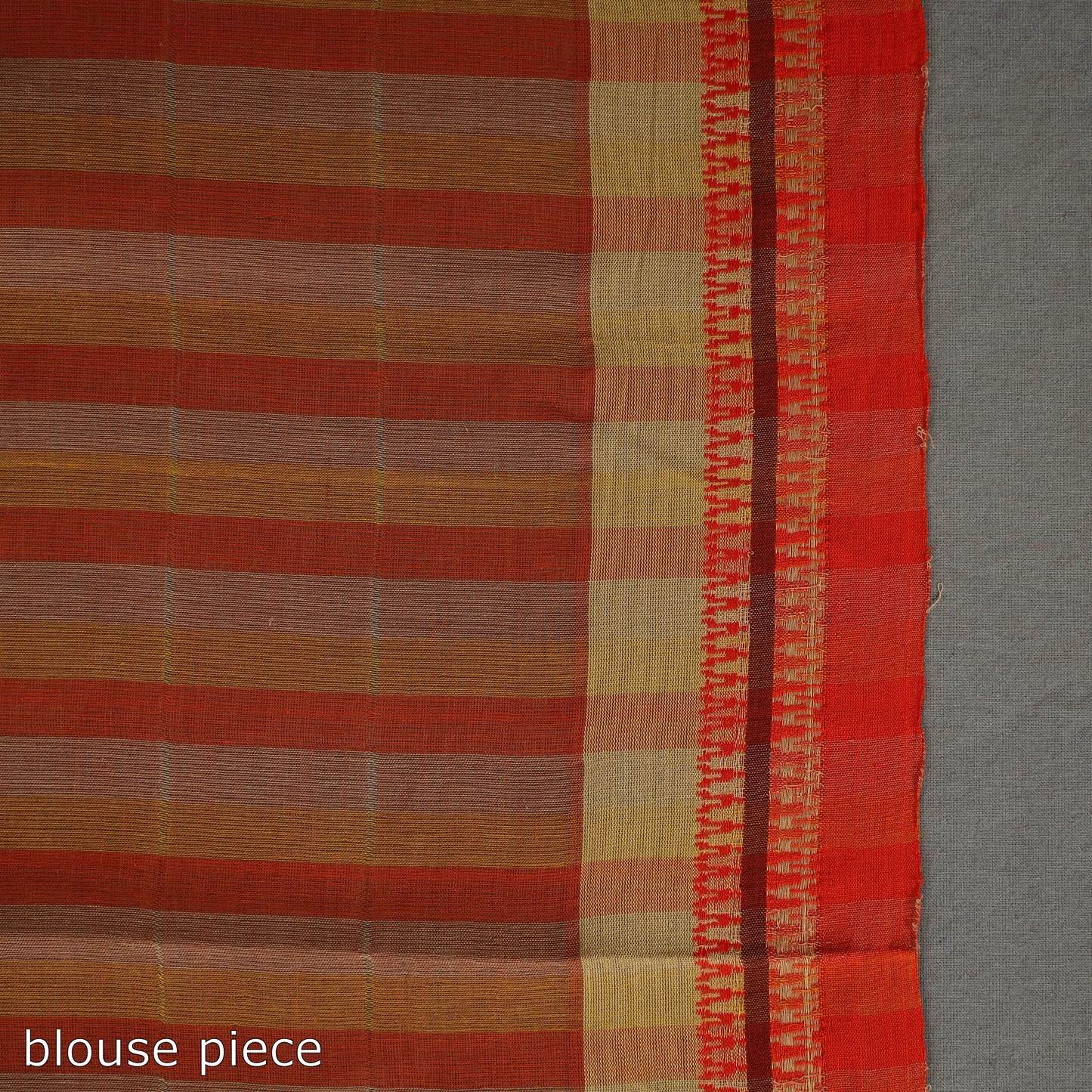 Orange - Turned Weft Circuit Cotton Handloom Saree 20