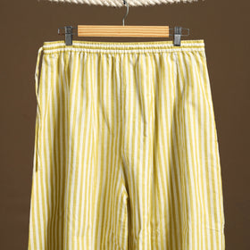 Yellow - cotton flared jacquard weave palazzo 03