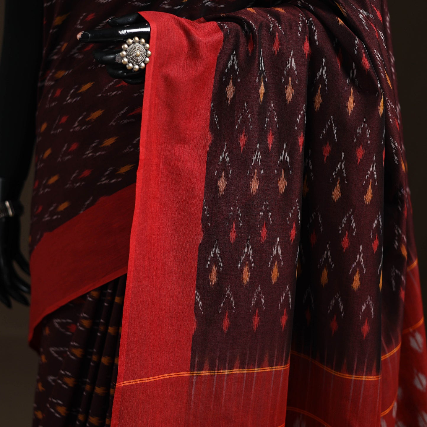 Pochampally Ikat Weave Mercerised Cotton Saree 19