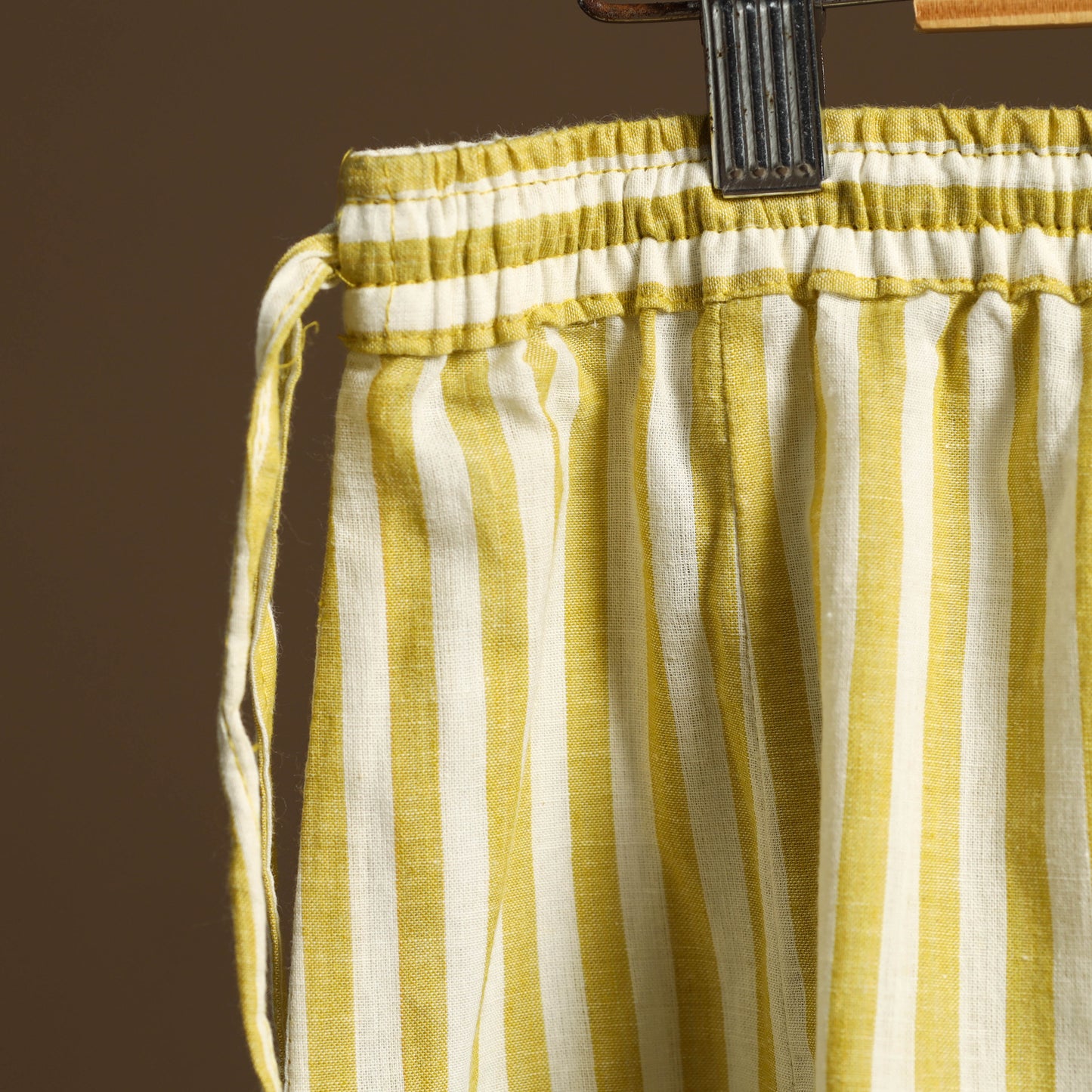 Yellow - cotton flared jacquard weave palazzo 03