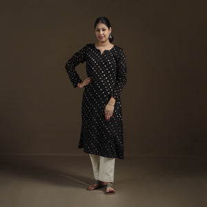 Bandhani Tie-Dye Cotton A-Line Kurta for women 03