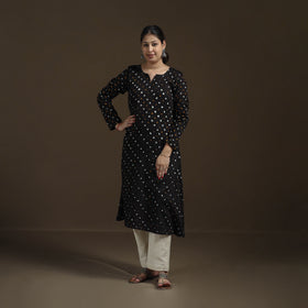 Bandhani Tie-Dye Cotton A-Line Kurta for women 03