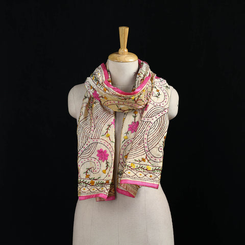 Ranihati Chanderi Silk Hand Embroidered Stole 37