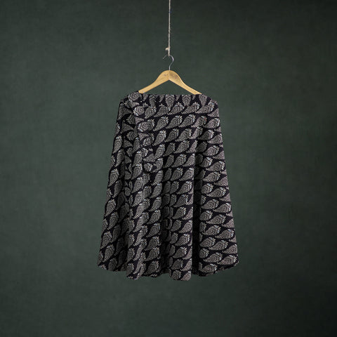 Black - Ajrakh Hand Block Print Cotton Wrap Around Skirt 23