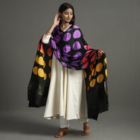 Multicolor - Shibori Clamp Dyed Modal Silk Dupatta with Zari Border 25