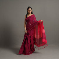 Maroon - Twinkle Jamdani Cotton Handloom Saree 76