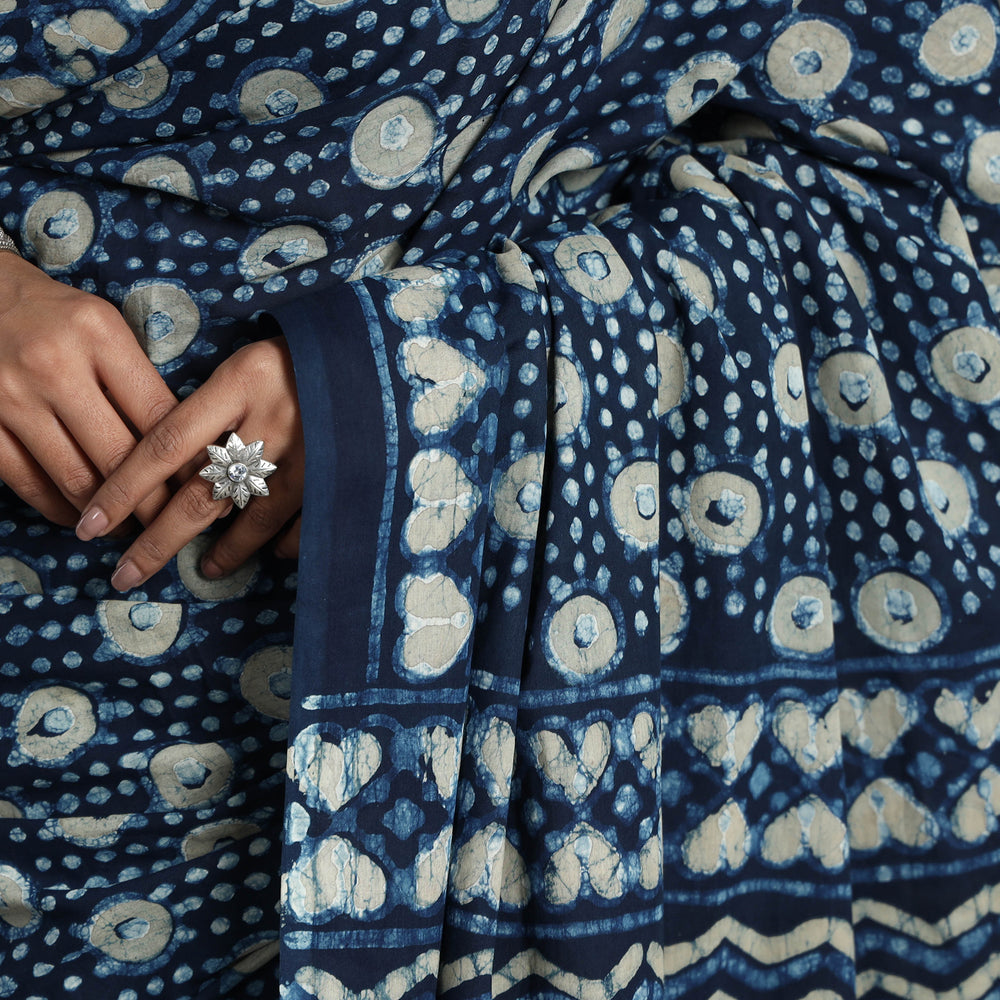 block printed saree