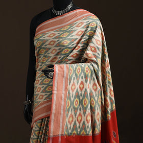 Pochampally Ikat Weave Mercerised Cotton Saree 21