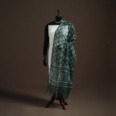Pipad Hand Block Print Natural Dyed Kota Doria Cotton Dupatta 01
