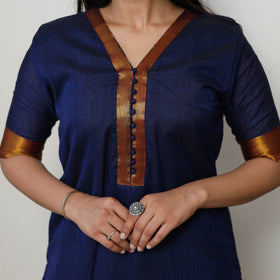 Blue - Dharwad Cotton Kurta with Palazzo & Dupatta Set 10