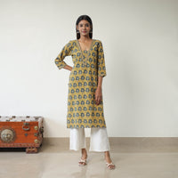 Block Printed Cotton Straight Ajrakh Kurta 32