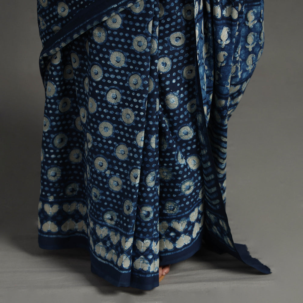 block printed saree