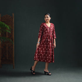 Pochampally Ikat Cotton Flared Long Dress for Women 03