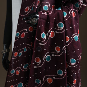 Brown - Hand Batik Print Cotton Dupatta 21