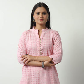 Pink - Jacquard Cotton Straight Kurta 09