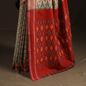 Pochampally Ikat Weave Mercerised Cotton Saree 21