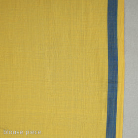 Yellow - handloom cotton phulia jamdani saree with tassels